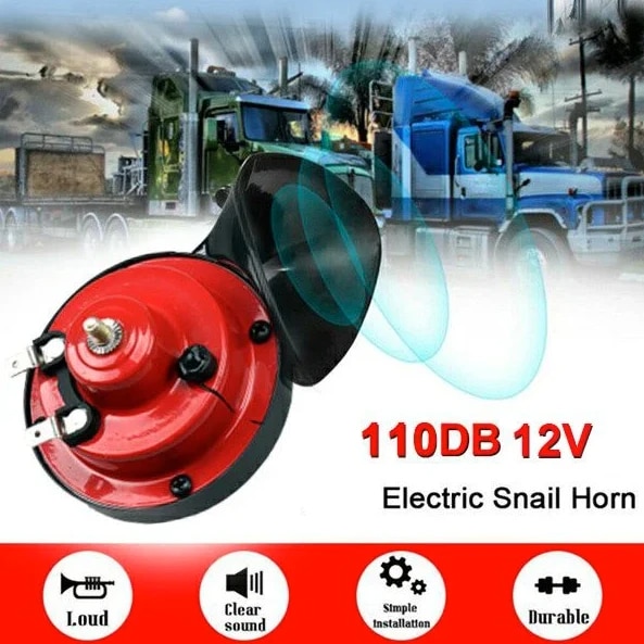 Universal Loud Car Air Horn 12V Trumpet Super Train Horn for Trucks Vehicle Horn Dual-tone Electric Snail Air Horn Whistle