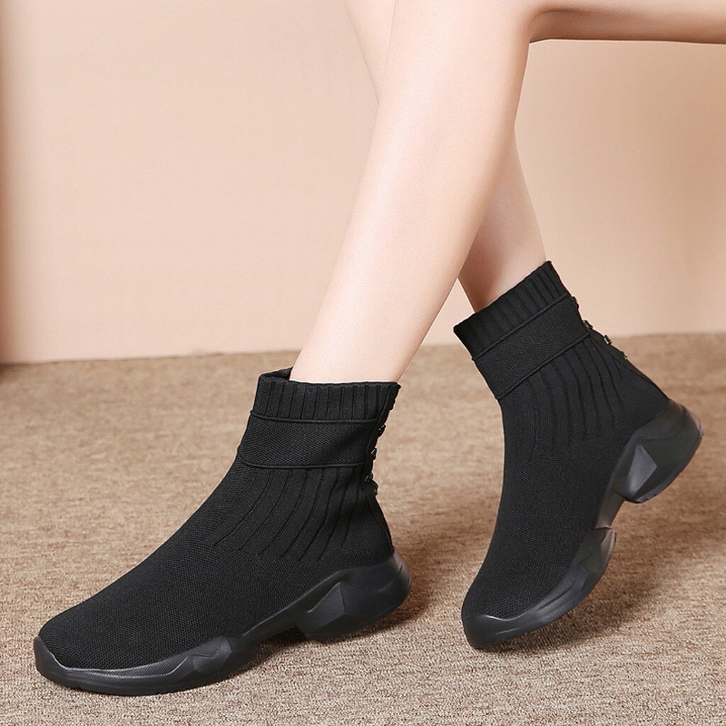 Women's Mid-Top Running Shoes - Lightweight Comfort Cushioning - Breathable Mesh - Slip-On