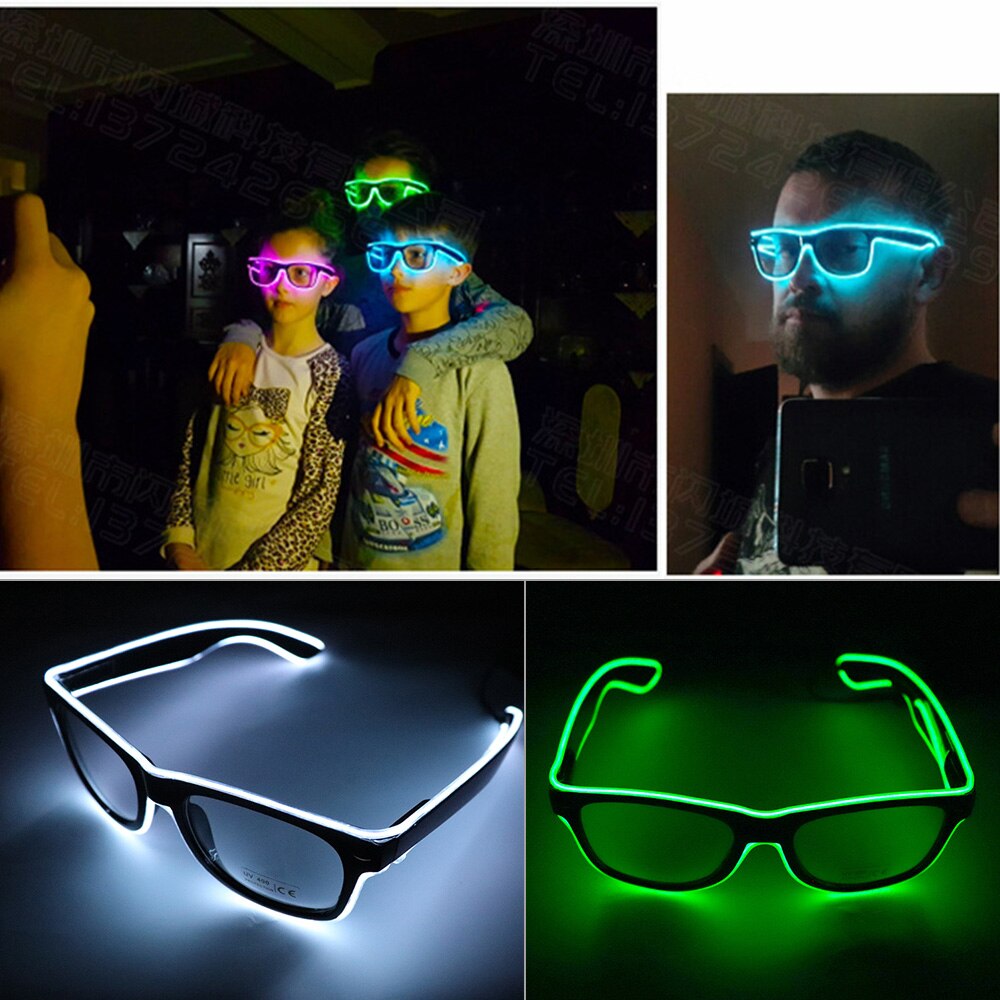 LED Glasses Flash Luminous Blind Eyewear Sound Control Cold Light Eye Blinking Glowing Glasses Carnival Dance Bar Party Xmas Toy