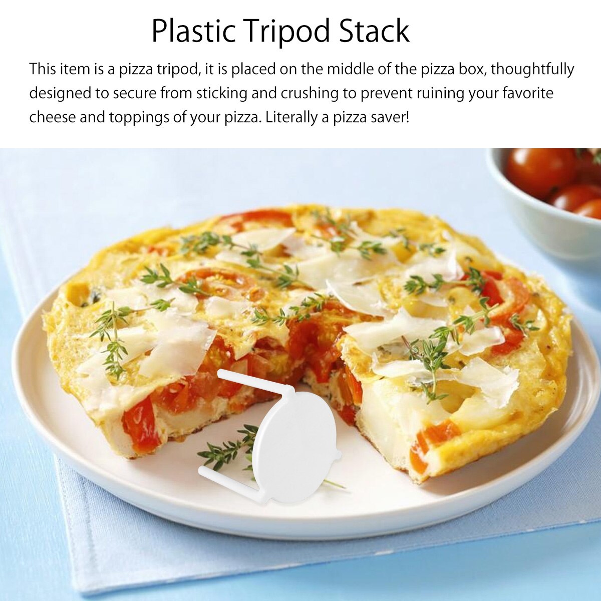 100pcs White Plastic Pizza Stand Pizza Saver Stand Tripod Stack for Takeaway