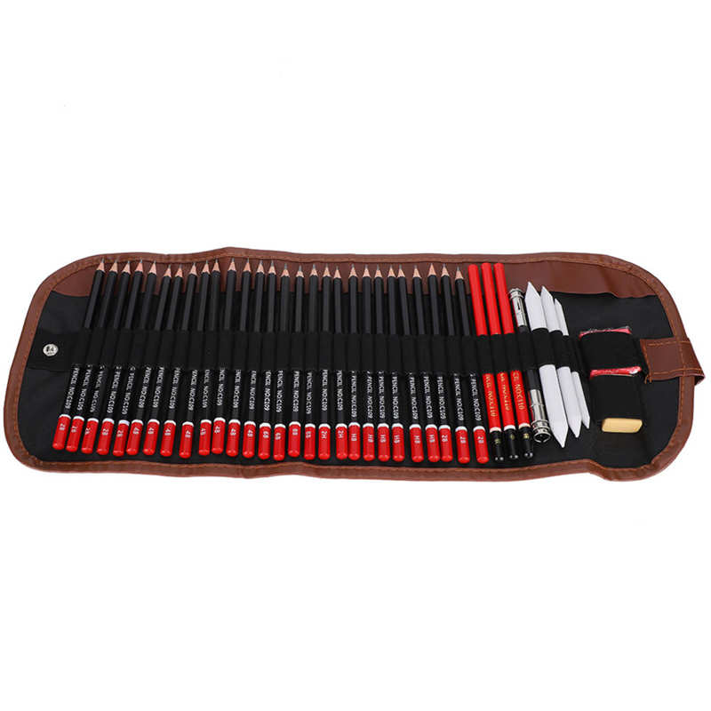 Sketch Pencil Set Art Drawing Kit Charcoal Eraser Pen Curtain Extend Tool School Supplies Art Drawing Pencil Set: Default Title