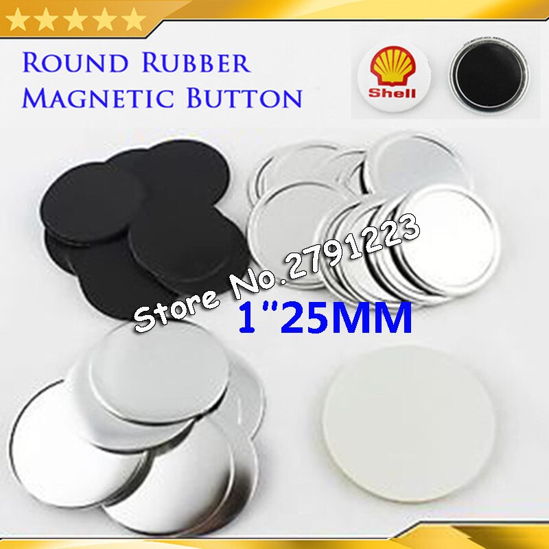 1 "25mm 100 sets Zachte Rubber Magnetische Button Supply Materialen voor Professionele Badge Button Maker