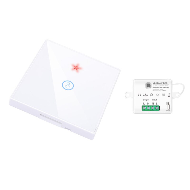 433MHZ Wireless Touch Switch 1/2/3 Gang Wall Touch Light Switch Smart Controller Module Set Switch Controller In Stock: 07