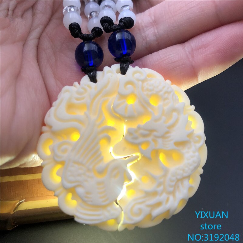 Ivoor fruit draak feniks merk hanger voor mannen en vrouwen liefhebbers ketting accessoires