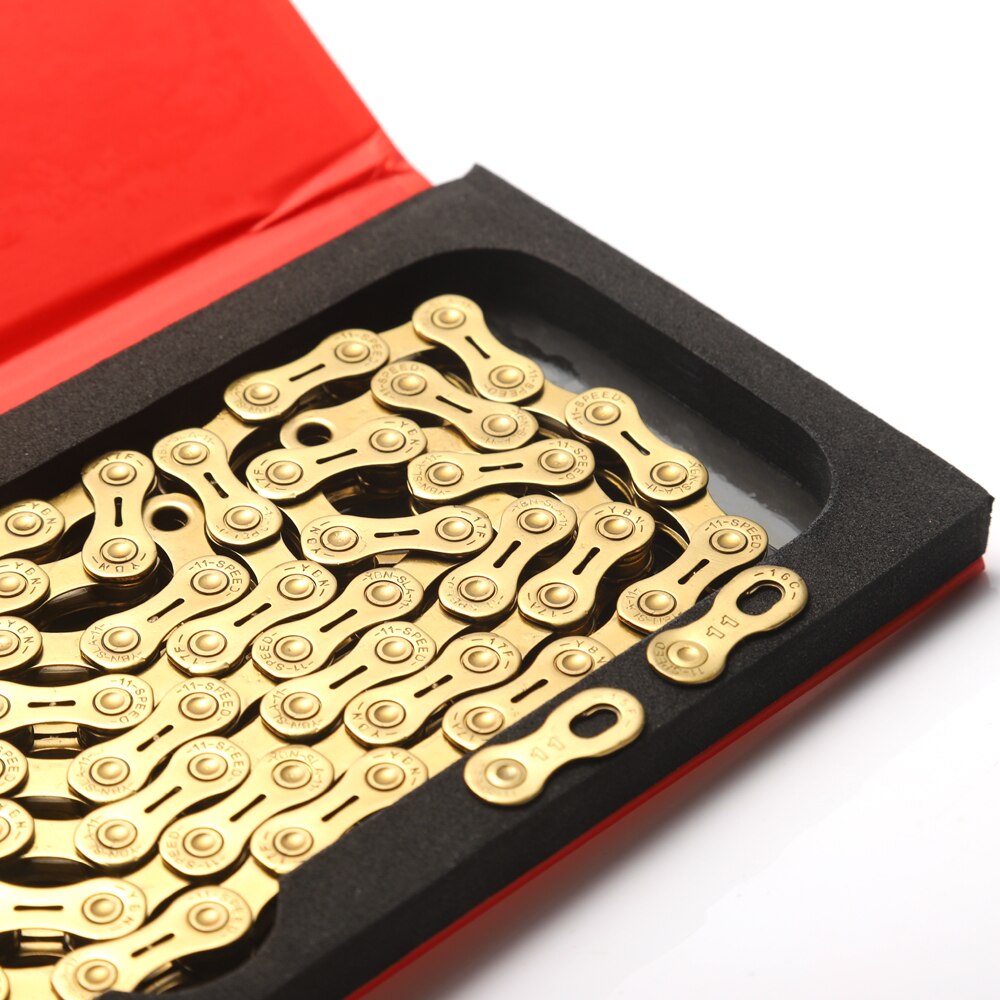 YBN 11 Speed Chain Bicycle Half Hollow 10 Speed Chain Golden Mountain Road Bike 11 Variable Ultralight Boxed For Shimano/SRAM