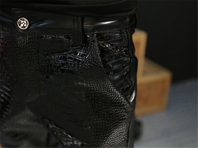 Pantalon simili cuir MORUANCLE pour hommes pantalon moto en daim coupe cintrée pantalon de jogging en cuir pour hommes taille 28-36