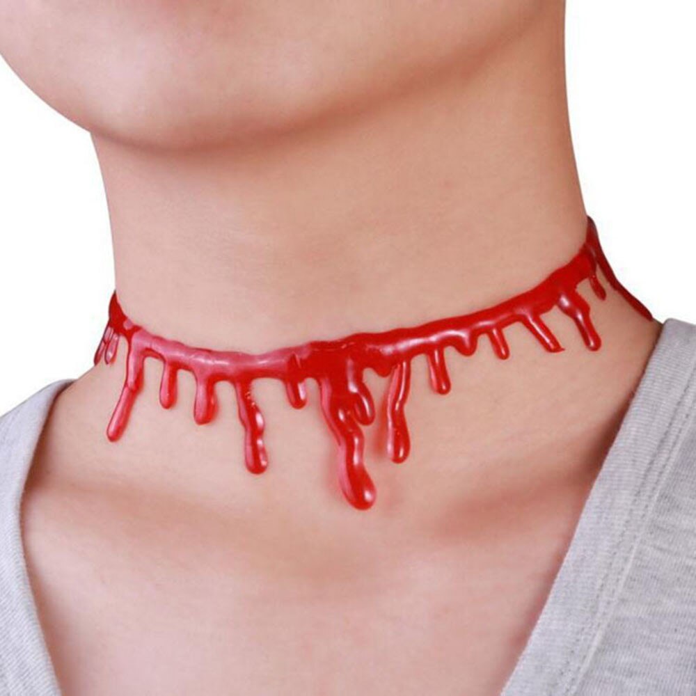 Mode-sieraden Ketting Punk Party Ketting Halloween Deathrock Charm Jurk Bal Blood Red Stitch Choker Mode Kettingen