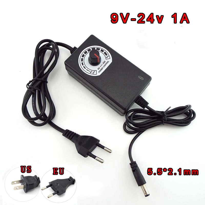 9-24V 1A Ac 100-240V Naar Dc Universele Adapter Verstelbare Voeding Transformator Elektrische Oplader cctv Led Strip Licht 5.5*2.5 Mm