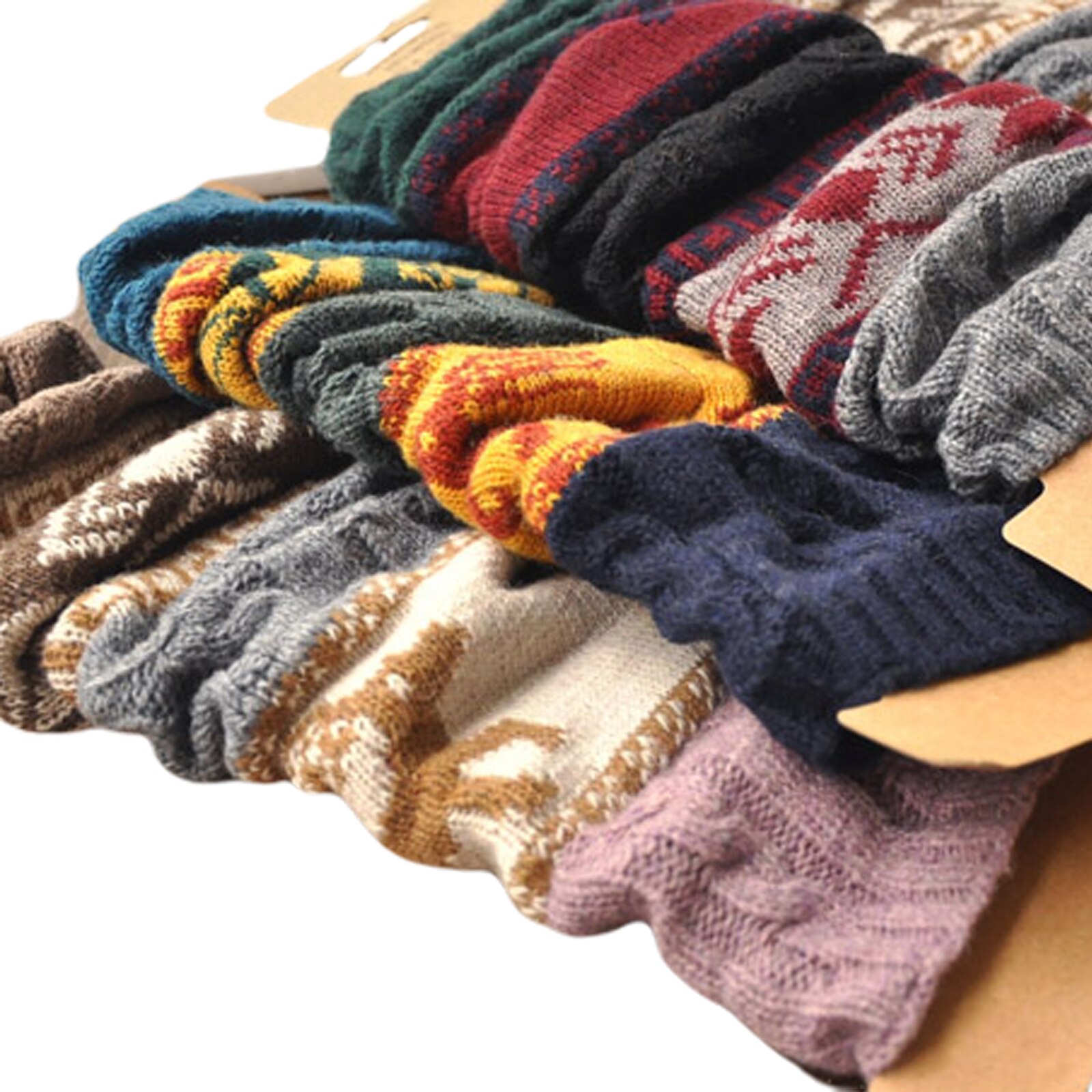 Jambières tricotées pour femmes, motif de dessin animé, couleur de couture côtelée, chaussettes confortables en pur coton pour accessoires de fête