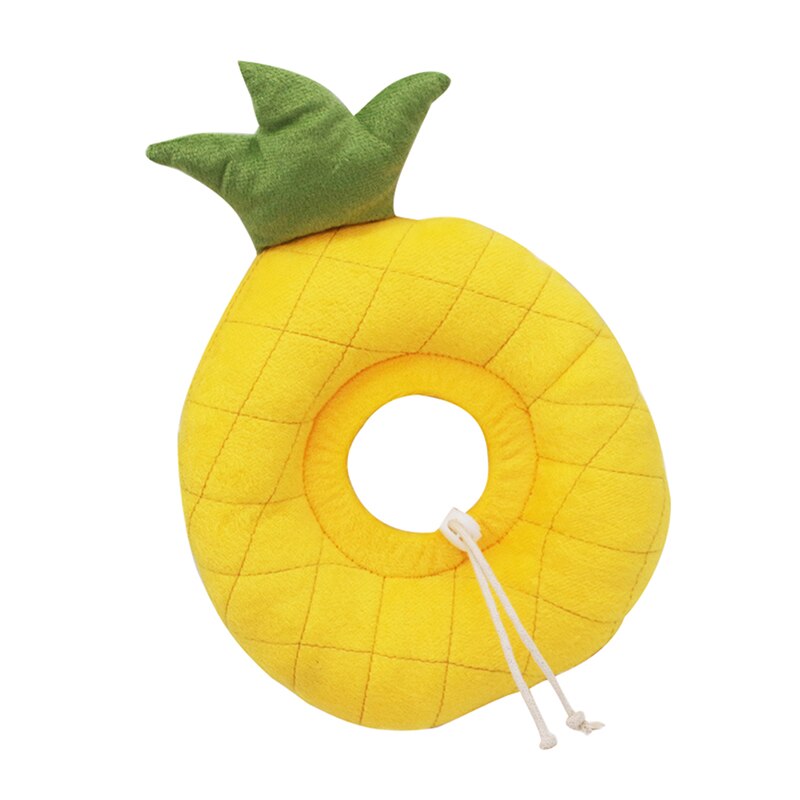 Adjustable Dog Cat Elizabethan Collar Fruit Shape Pet Protective Collar Dog Neck Recovery Anti-Bite Surgery Wound Healing Ring: Yellow