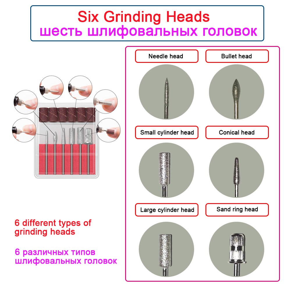 20000 RPM Profession Electric Nail Drill Manicure Machine Pedicure Mchine Milling Cutter Nail Art File Tools
