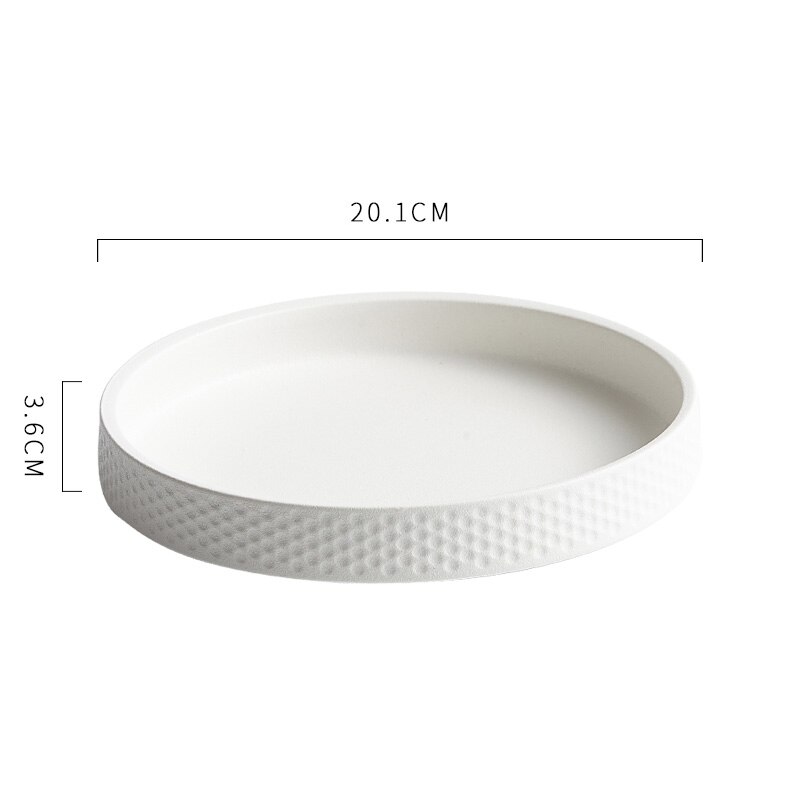Matte Hammer Pattern Dinner Plates Japanese Modern French Western Ceramic Plate Restaurant Hotel Serving Tray Fruit Salad Bowl: WT-20.1x3.6cm