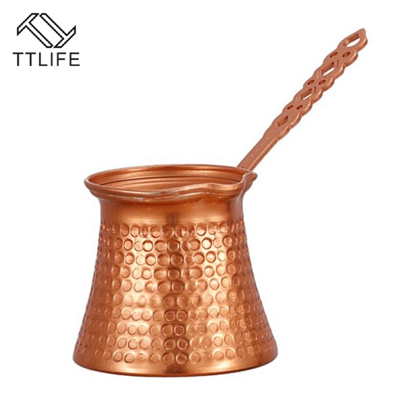 330ml Turkish Coffee Pot with Long Wooden Handle Copper Coffee Maker Tea Coffee Espresso Pots Milk Cup for Turk Cezve Cafeteria