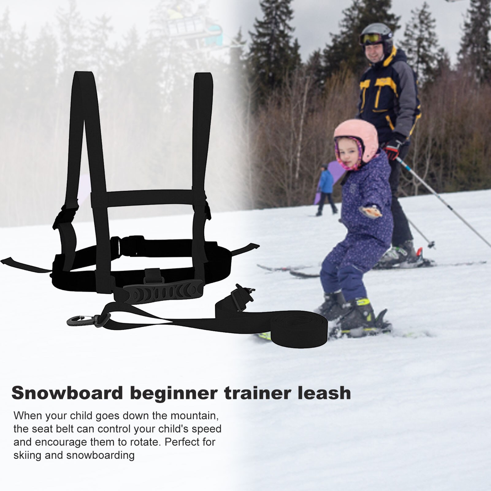 Ski Harness For Kids Snowboard Training Harness Children's Ski Training Straps Copilot Lift Ski Halter Safety Belts Adjustable