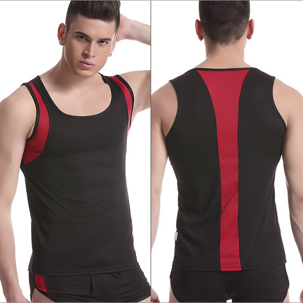 Men Male Outdoor Sport Exercise Vest Quick Drying Comfortable Cotton Solid Running Cycling Vest Shirt