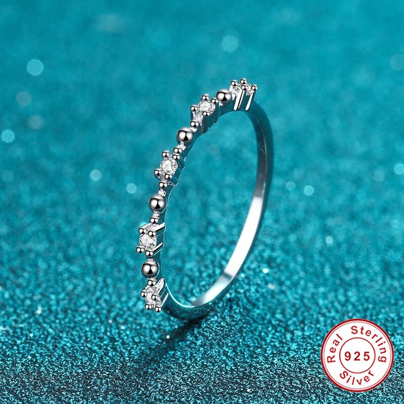 Geoki 925 Sterling Zilveren Perfect Cut Doorgegeven Diamond Test 1 Ct D Kleur VVS1 Micro Moissanite Verharde Cocktail Ring Luxe sieraden