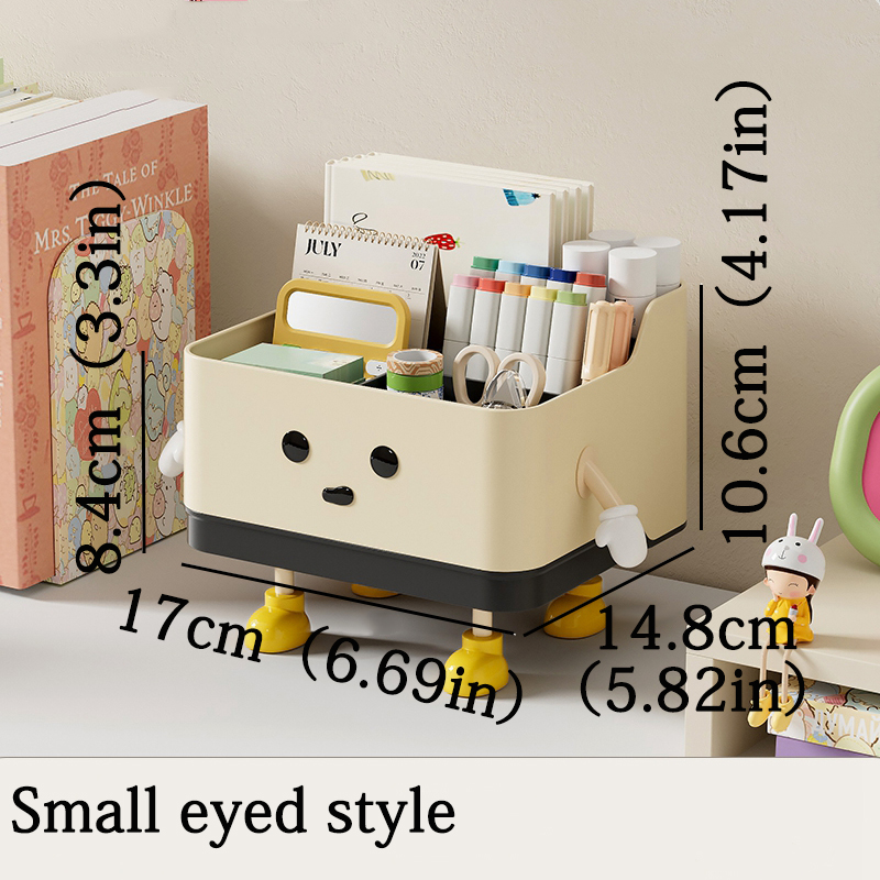 Desktop Storage Box Living Room Remote Control Debris Sorting Box Women's Makeup Brush Lipstick Interval Storage Box: Red