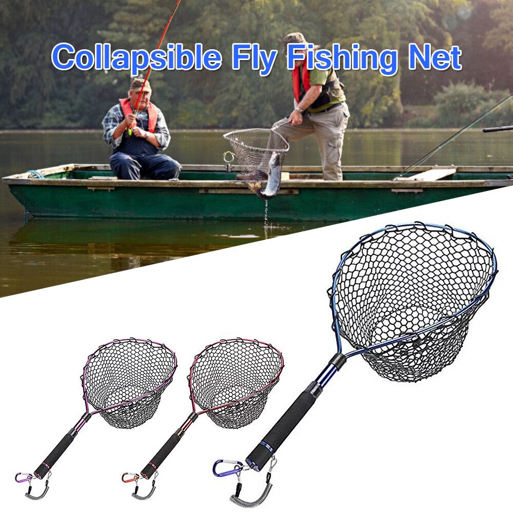 Visnet Met Vissen Lanyard Vis Schepnet Met Telescopische Handvat Voor Vis Springende Vrijgeven Karper Visnet Accessoire