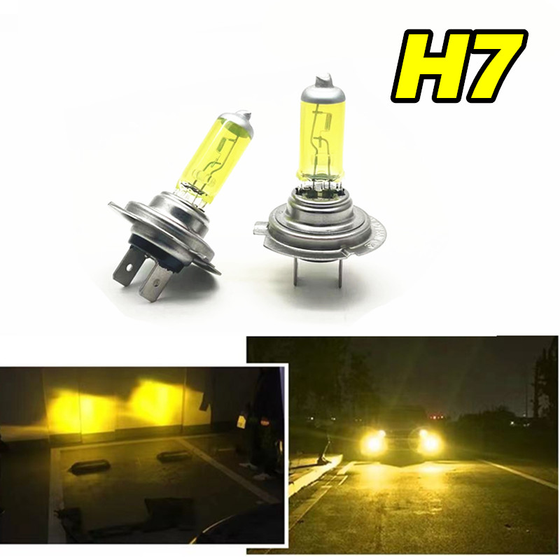 Halogeenlamp H7 Geel 12V 55W 3000K Kwartsglas Xenon Autokoplamp Autolamp 2 STUKS