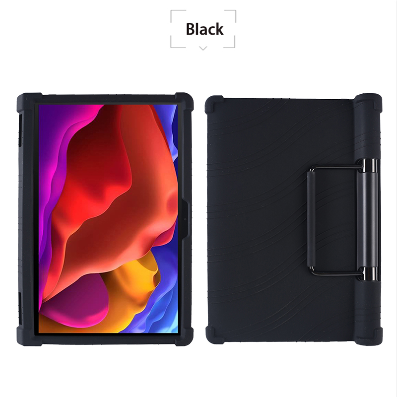 Zachte Shockproof Case Voor Lenovo Yoga Tab 13 (Lenovo Yoga Pad Pro) YT-K606F 13 &quot;Tablet Pc Silicon Beschermende Cover Met Kickstand: Zwart