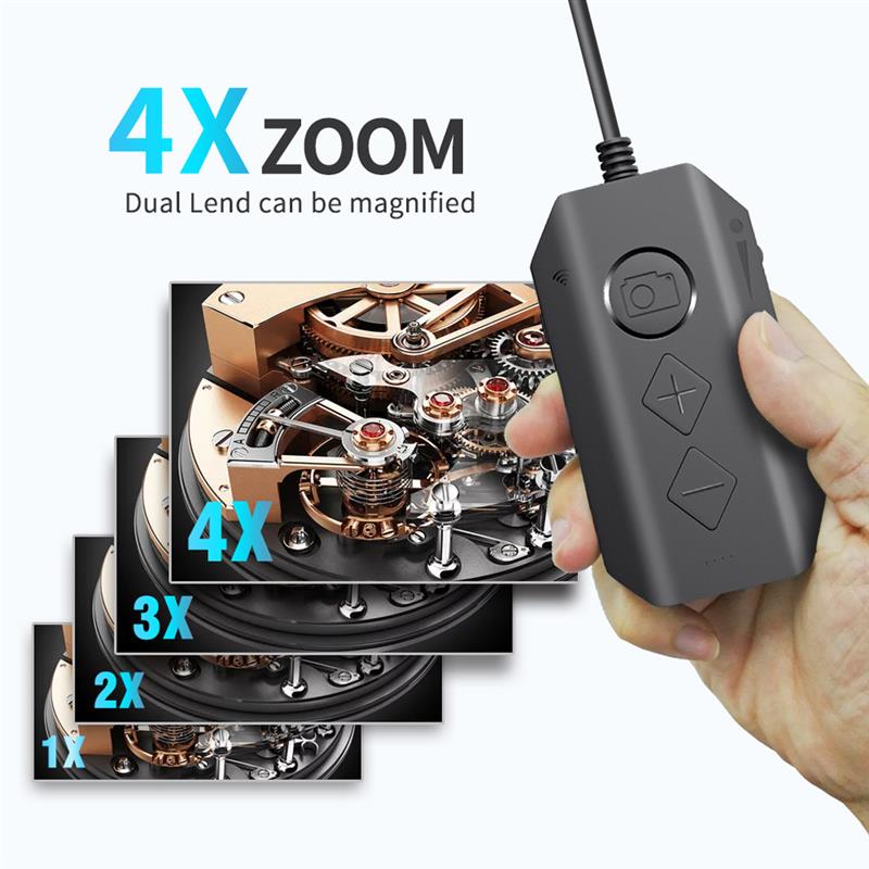 1-4X Zoomable Endoscoop Pijp Inspectie Camera IP67 Waterdichte 1080P Wifi 8LED 70 ° Verstelbare Heldere Draagbare Borescope