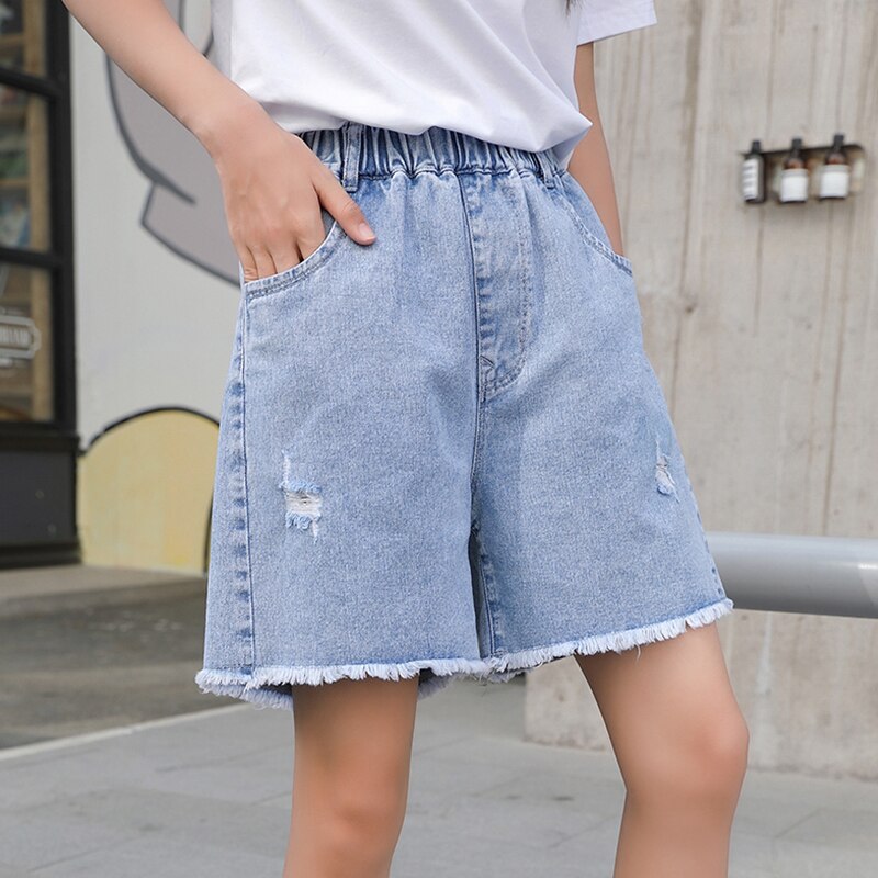 Kinderen Gat Leggins Jong Meisje Jeans Effen Prinses Korte Broek Kinderen Mode Jeans Voor Meisjes Tiener Katoen Jeans