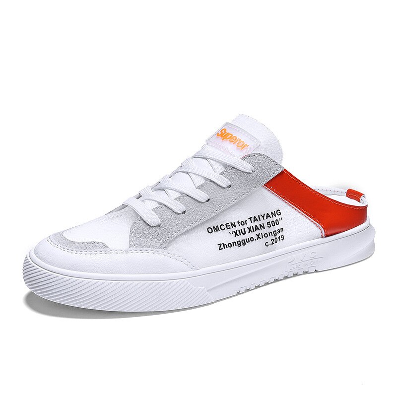 Chaussures paresseuses à une pédale pour hommes, demi-pantoufles d'été, en maille, baskets respirantes, nouvelle tendance étudiant,