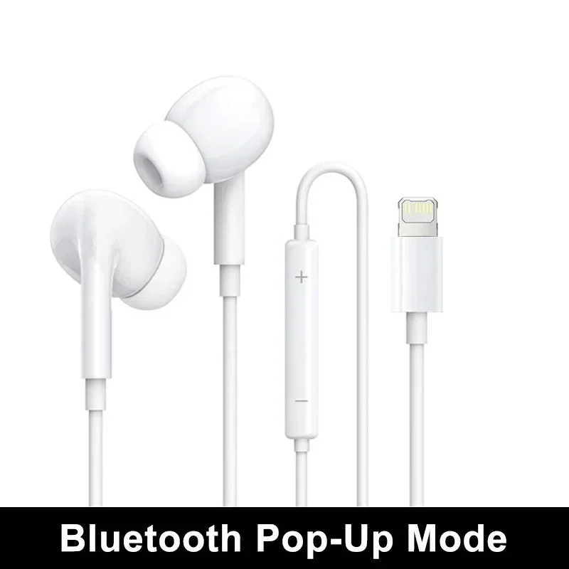 Originele Oortelefoon Voor Apple iPhone 14 Pro Max Lightning Hoofdtelefoon 13 12 11 Mini X XS XR SE 6 7 8 Plus Bedraad In-Ear Oproep Oordopjes: WHITE