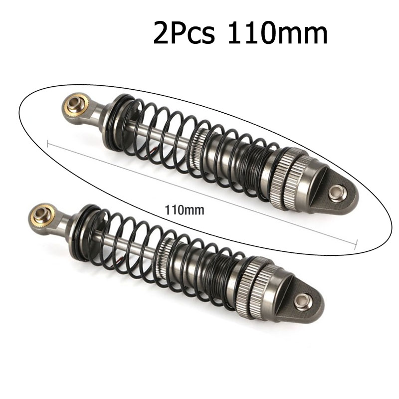 RC Shock Absorbers - 100mm/110mm - Metal - 2Pcs/4Pcs Set - for 1/10 1/12 RC Cars: 2Pcs 110mm Gun metal