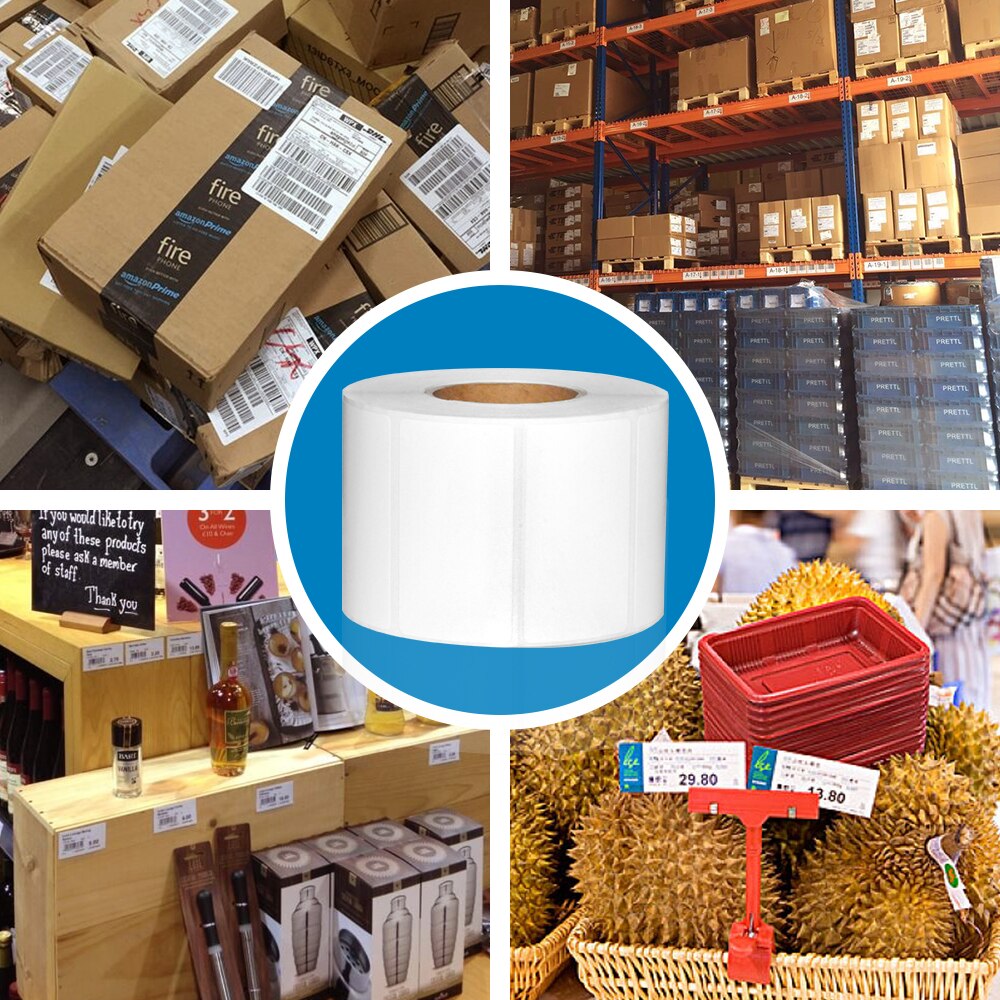 1000 Labels Adres Label Stickers Gebruikt Voor Winkel Magazijn Logistiek Thermische Label (57X32 Mm)