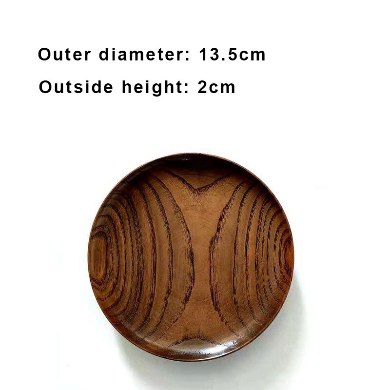 Wooden tableware whole wooden dish Japanese hotel snack dish Solid wood snack fruit dish wooden dish household: 13.5x2cm