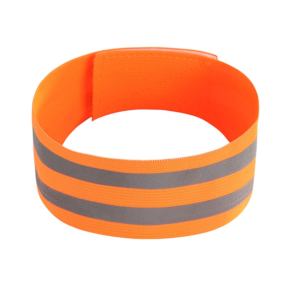 1 stuk elastische polsbandjes reflecterende band 5cm brede waarschuwingsbanden voor nachtelijk hardlopen pols enkelbandjes veiligheid fiets reflecterende band: Oranje