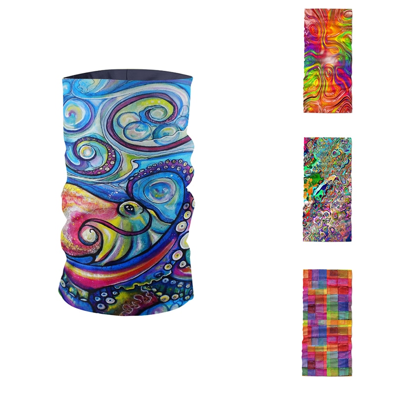 Funny Oil Painting Rendering Art Patterns Unisex Headscarf Hip Hop Sports Cycing Dust-proof Mask Headdress Microfiber Bandana