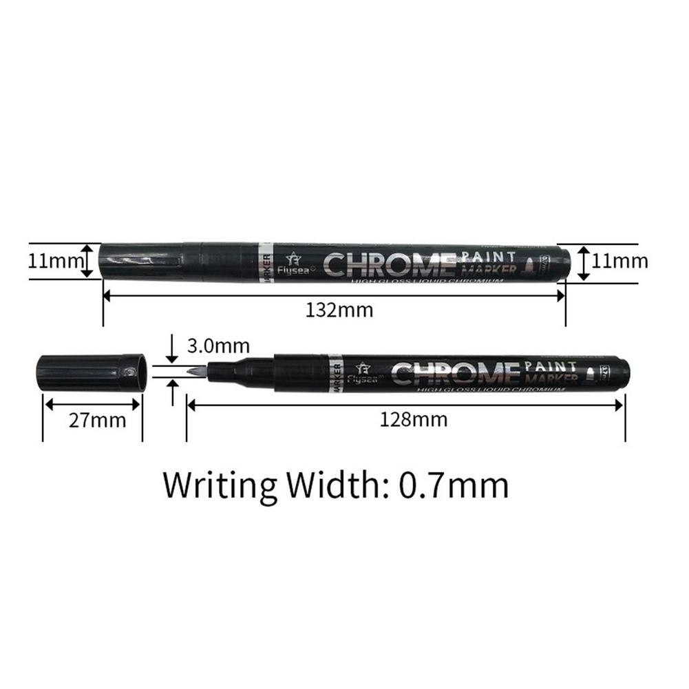 Molotow Liquid Chrome Marker (met Speciale Inkt voor Echt Spiegeleffect) Chroom, 3 stuks