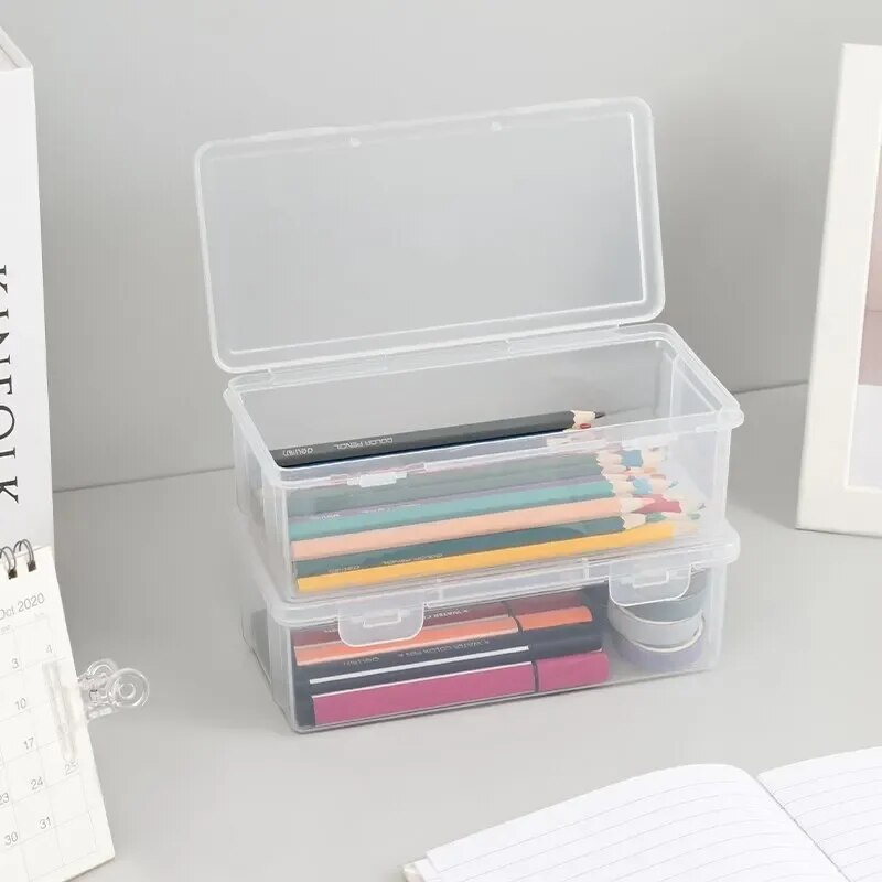 1PC Transparant Etui Schets Plastic Etui Opbergdoos Art Student Etui Grote Capaciteit Toolbox