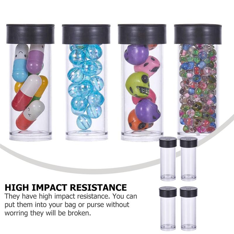 30/40 Pcs Transparent Tubes Beads Storage Container With Lid Empty Storage Tubes Cylinder Bead Storage Bottle Accessories