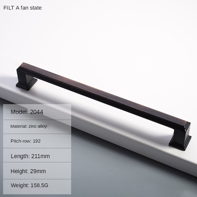 Cabinet Handles Modern Cabinet Handle Square Furniture Hardware Stainless Steel Kitchen Door Knob Cupboard Wardrobe Drawer Pulls: 128-Black Gulas