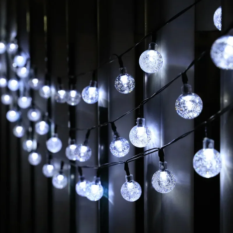 Solar Crystal Globe LED String Lights LED Solar Outdoor Light IP65 Fairy Light Wedding Garland for Garden Party Decor