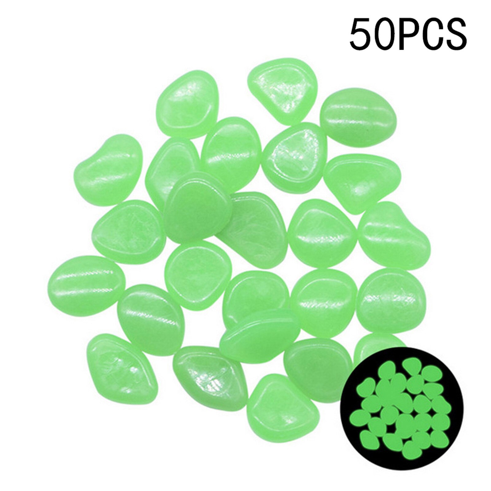 50pcs Glow in the Dark Garden Pebbles Glow Stones Rocks for Walkways Garden Path Patio Lawn Garden Yard Decor Luminous Stones: Green 