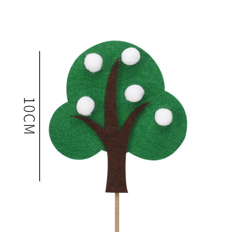 Cakelove Wood Swing animals Decoration Leaf String Felt Tree Bee Cake Topper for Kid Birthday Party Supplies Baking Lovely: tree style 1