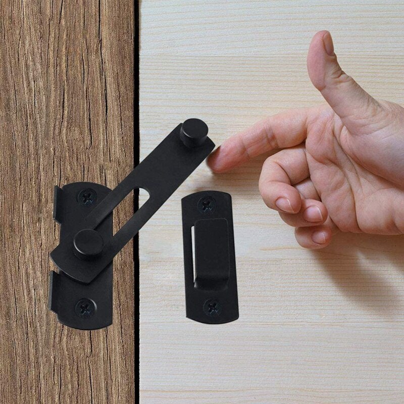 Set of 3,Black Flip Latch Gate Latches Stainless Steel Sliding Safety Door Bolt Latch Lock for Gate Cabinet