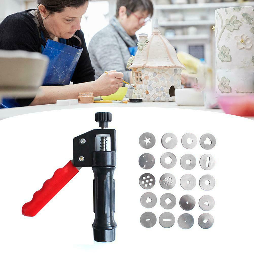 Nieuw Clay Extruder Hand-Held Zachte Klei Modder Squeezer Met 20 Verschillende Nozzles Biscuit Cake Decorating XSD88