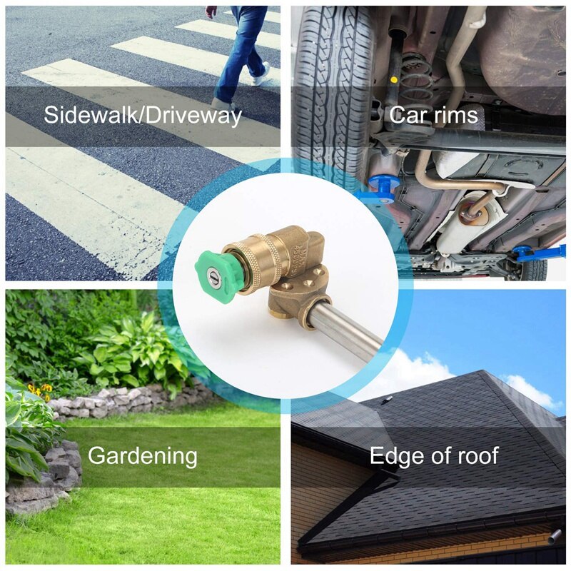 Hogedrukreiniger lans met verstelbare hoeksproeier , 16 in -kanaals spuitlans 180 graden met 5 hoeken snelkoppeling draaiadapter cou