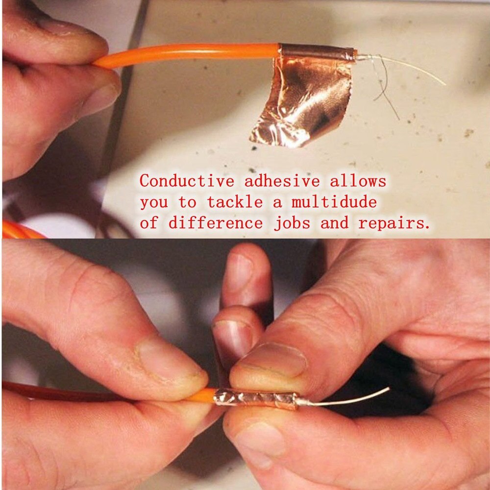 Ledande lim 5 8 10 15 20 30 40 50mm 20m emi skärmning kopparfolie tejp värmeisolering hög temperatur tejp vattentät