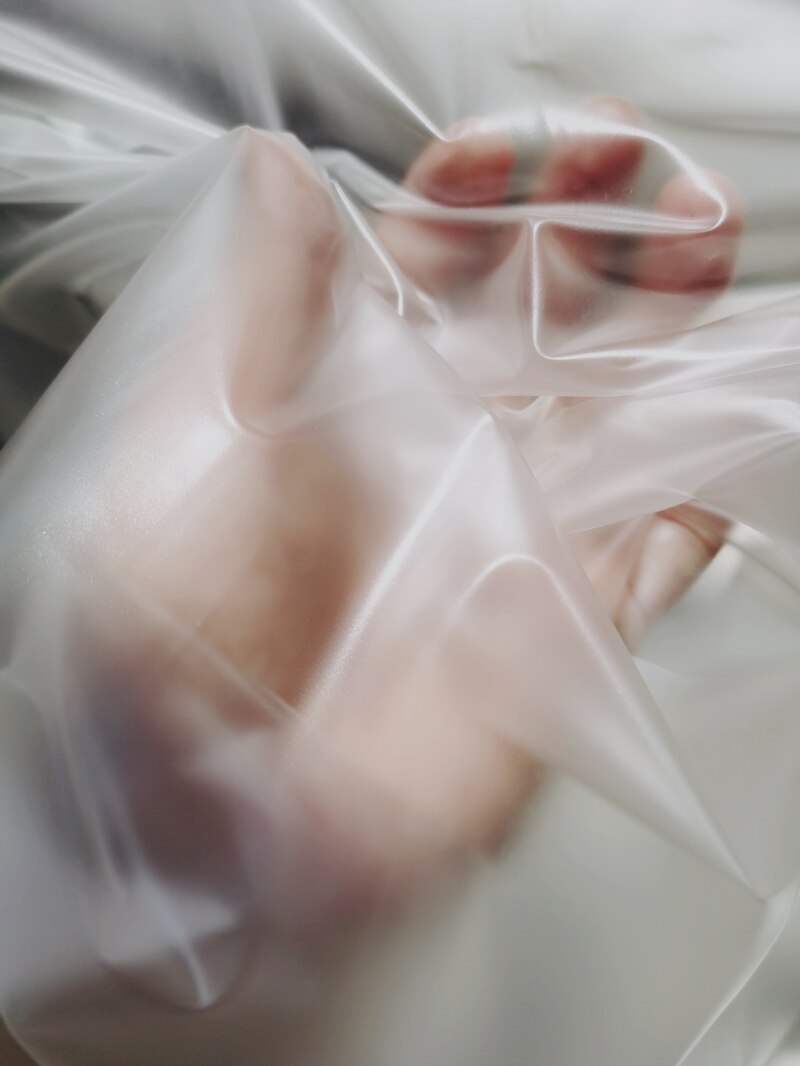 Translucent Misty Tpu Stof See-Through Plastic Kleding Mode Regenjas Waterdichte Naaien Diy Stof