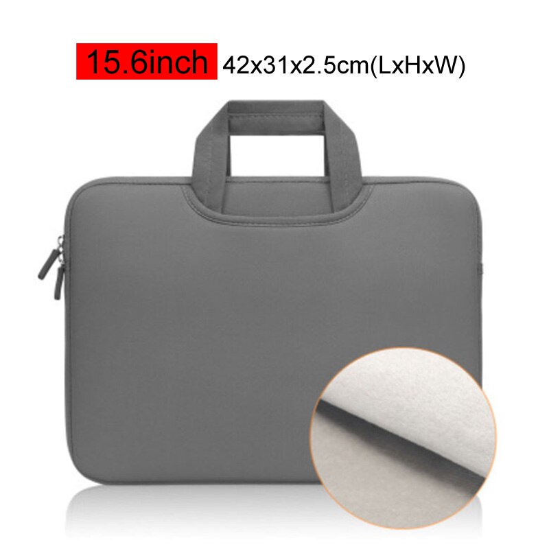 Portable Laptop Bag 11 13 14 15.6 inch Ultrabook Macbook Handbag Business Office Briefcase Notebook Ducuments Case Bags XA63C: Gray 15.6in