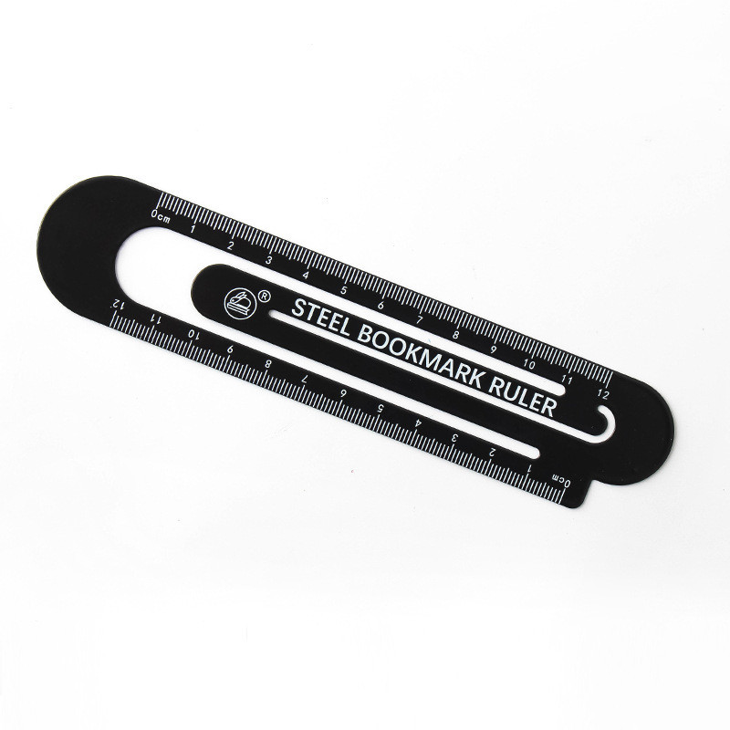 Liser Retro 2 Color Office Study School Supplies Luminous Alloy Cross Pendant Dragon/Ruler 2 in 1 Bookmark: TypeB-Black-12cm