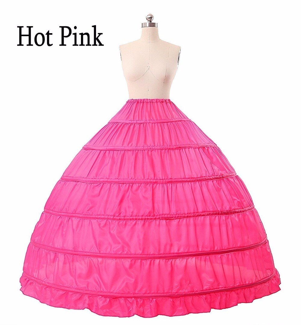 Women Wedding Petticoat 6 Hoops Ball Gown Bridal Wedding Full Crinoline Petticoat Underskirt