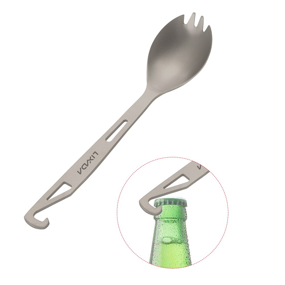Plegable cuchara tenedor cúter ligero al aire libre la cena Spork cubiertos viajes de Camping mochila Tab Kits de viaje