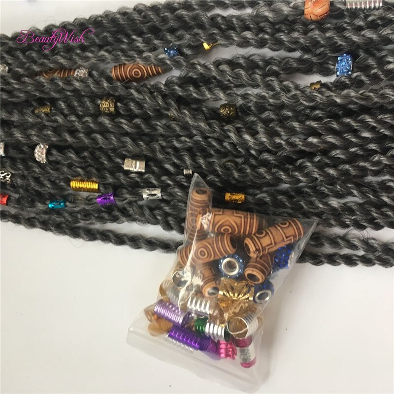 50Pcs Mix Type Dreadlocks bead big adjustable braid Hair Bead multi coloured hair dread Dreadlock Beads adjustable cuff clip